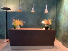 Verkaufstheke/ Empfangstheke, schwarz, Maßarbeit, Design-Einzelstück 