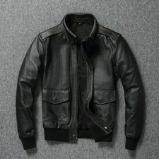 Schwarze Bomber Lederjacke
