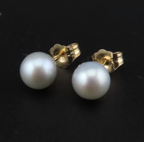 Graue perl ohrringe 585 - 585, gold