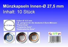 Münzkapseln 27,5mm, 1-100er Setauswahl, geeignet für 5 Euro Münze...
