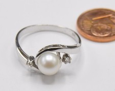 Weißgold Ring Akoja Perle