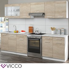 Küche Küchenzeile Küchenblock Einbauküche 270 cm Raul Sonoma Vicco