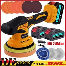 21V Akku Poliermaschine Auto Exzenter Polierer Maschine +2x Batterie Für Makita