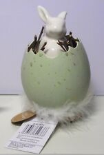 Boltze Ostern Oster-Deko Aufsteller Hase Fredy im Ei grün 13 cm hoch NEU