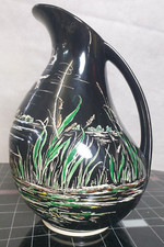 50s Vase Henkelvase handbemalt