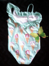 Waffeleis ! PUSPLU Girly - Badeanzug  Fb . Bunt  Gr . 122 / 128  NEU !  5S