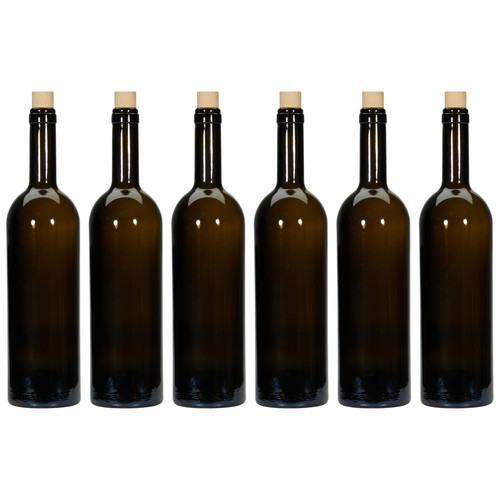 750ml weinflasche glas mit - 6x,