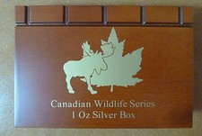 Canadian Wildlife Münzbox aus Holz für 6 x 1 oz Silbermünzen