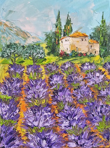 ölbild landschaft provence - Ölbild,