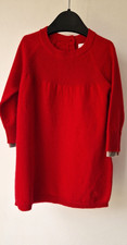 Burberry Kinder Kaschmir Strickkleid rot mit Karodetail - Alter 9 Monate