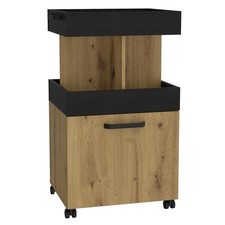 Hausbar - Artisan Eiche - Schwarzeiche - auf Rollen Bartisch Theke