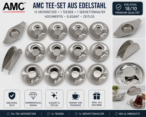 Amc teeglas untersetzer set - teeglas-untersetzer,