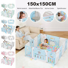 Faltbarer Laufstall Baby Laufgitter mit Spielzeugboard 14 Paneele Baby Playpen