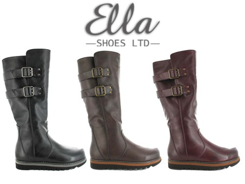 Damen ella flache stiefel - flache,