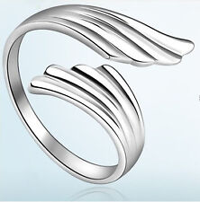 Ring 925 Sterling Silber plattiert größenverstellbar Engel Flügel stylisch cool