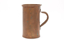 Antike Kanne Milchkanne Krug mit Henkel Henkelvase aus Kupfer Vintage H 23 cm