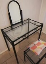 Vintag  Metall Schminktisch mit spiegel und hocker