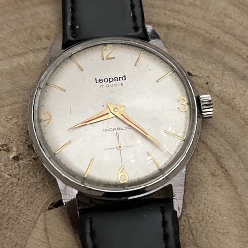 Vintage leopard handaufzug - leopard, uhr