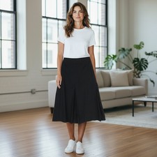 Gant Washable Stretch Wool Damen Rock EU36 Dunkelblau Falten Gefüttert Knielang