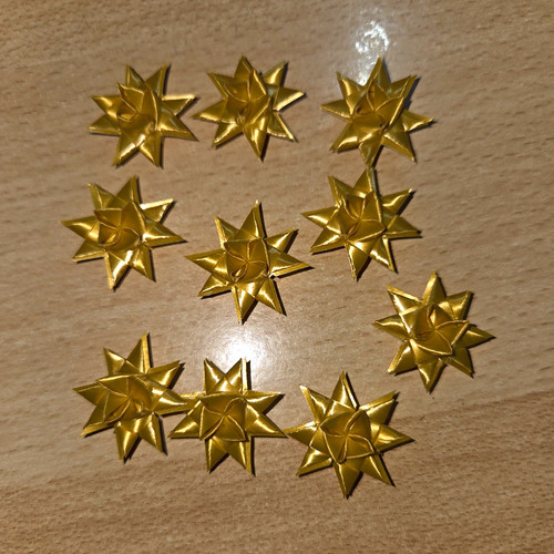 Kunststoff sterne gold - 10,
