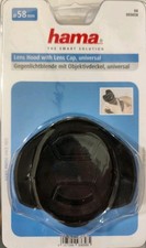 Hama Photo Gegenlichtblende + Objektivdeckel Set Für 58mm Universal Neu