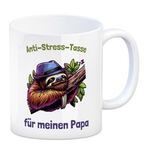 Papa-Faultier mit Hut Kaffeebecher mit Spruch Anti-Stress-Tasse für meinen Papa