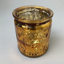 #11290 Windlicht Glas Gold