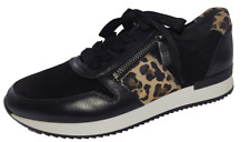 " GABOR " Damenschuhe / Sneaker in Schwarz- Leo  Gr. 4 / 37 mit Wechselfußbett