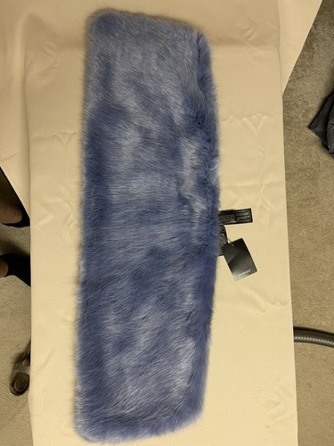 Stola pelzkragen schal blau - stola,