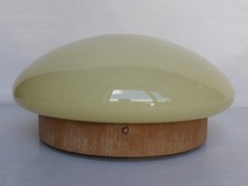alte runde Deckenlampe Lampe rund gelbliches Glas Art Deco 30er 40er 50er Jahre