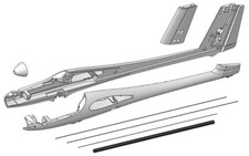 Multiplex Rumpfhälften, Gurte und 6-kt.Rohr Solius - 224249