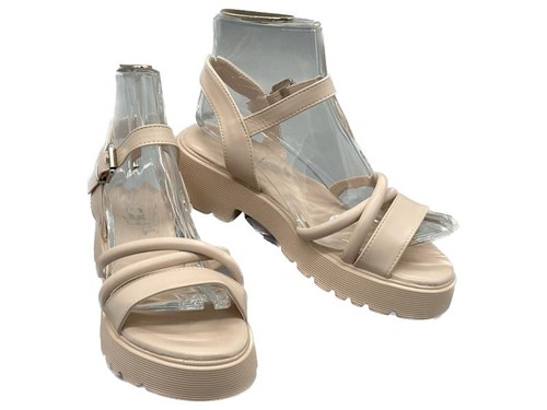 Beige plateau pantoletten - plateau,