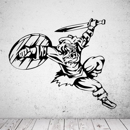 Wandtattoo wikinger springend - wikinger,