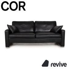 Cor Conseta Leder Zweisitzer Schwarz Sofa Couch
