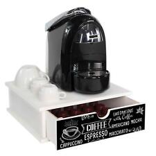 Kaffeepad-und Kapselhalter Behälter Schublade ORGANIZER Weiß BLACKBOARD COFFEE 2