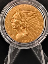 Goldmünze "5" Dollars Indian