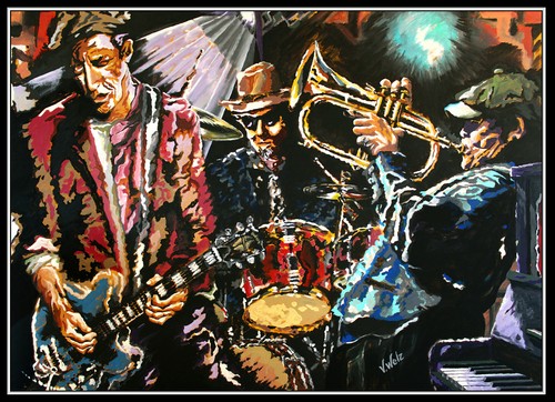 Rock band kunstdruck 100x70 - kunstdruck,