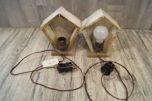 Alabaster nachttischlampe - 2x,