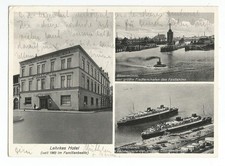 Lehrkes Hotel, Geestemünde, Wesermünde, Bremerhaven, alte Ak von 1936, Schiff