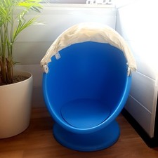 Kinderdrehsessel  IKEA Blau Weiß Kinderstuhl Tiefengereinigt