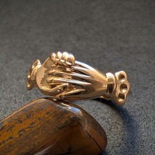 Claddagh Ring 18k 750 Gold beweglich Herz Liebe Freundschaft alt RG 49/50 S