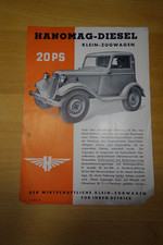 Hanomag Prospekt  Schnelltransporter und Sattelschlepper SS 22PS  20 kein Lanz
