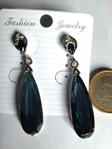 Ohrstecker silberfarben blau