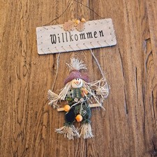 Herbst Deko Vogelscheuche hängend Fensterdekoration Türdeko Natur Willkommen
