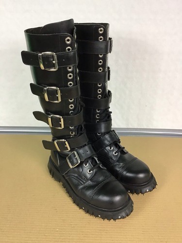 Gothic punk lederstiefel - gothic,