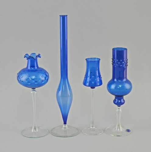 Blaue glasobjekte vasen - glasobjekte,