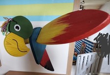 Schwingtier Papagei Deluxe aus Holz