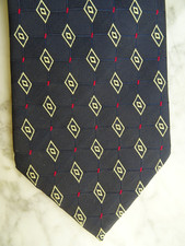 ANTONIO BASILE Designer Krawatte 100% Seide #ELEGANT DUNKELBLAU/MUSTER GELB/ROT#