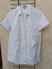 Damen Bluse "Montego" Gr. 42 Weiß mit schwarzen Blümchen nagelneu