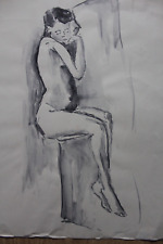 Zwei Mädchenakte - professionelle jHandmalerei - riesig - Erotik - 36x59 cm